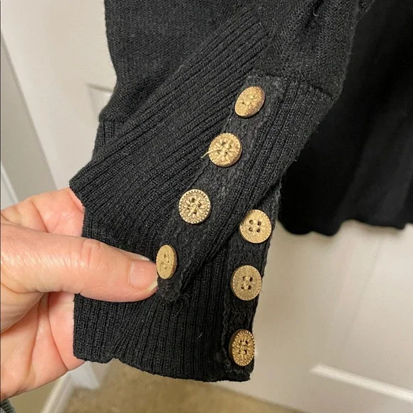 Lost & Found | Wool Blend | Black | Knit | V Neck |Mini | Pullover Dress |Size S - Picture 4 of 16